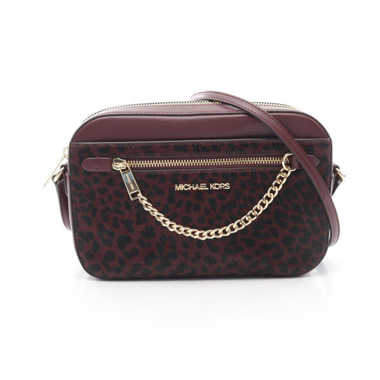 Michael Kors Jet Set Large Crossbody Bag in Bordeaux Leather