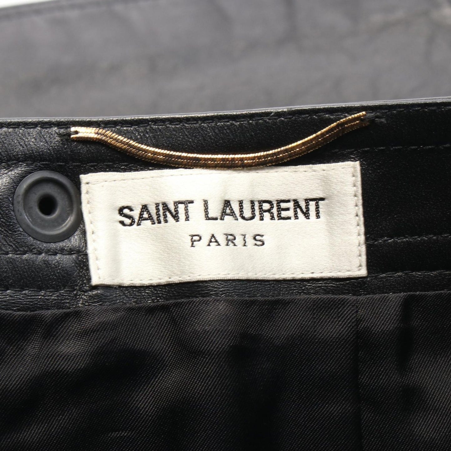 Saint Laurent Paris Black Lamb Leather Skirt - Timeless Elegance