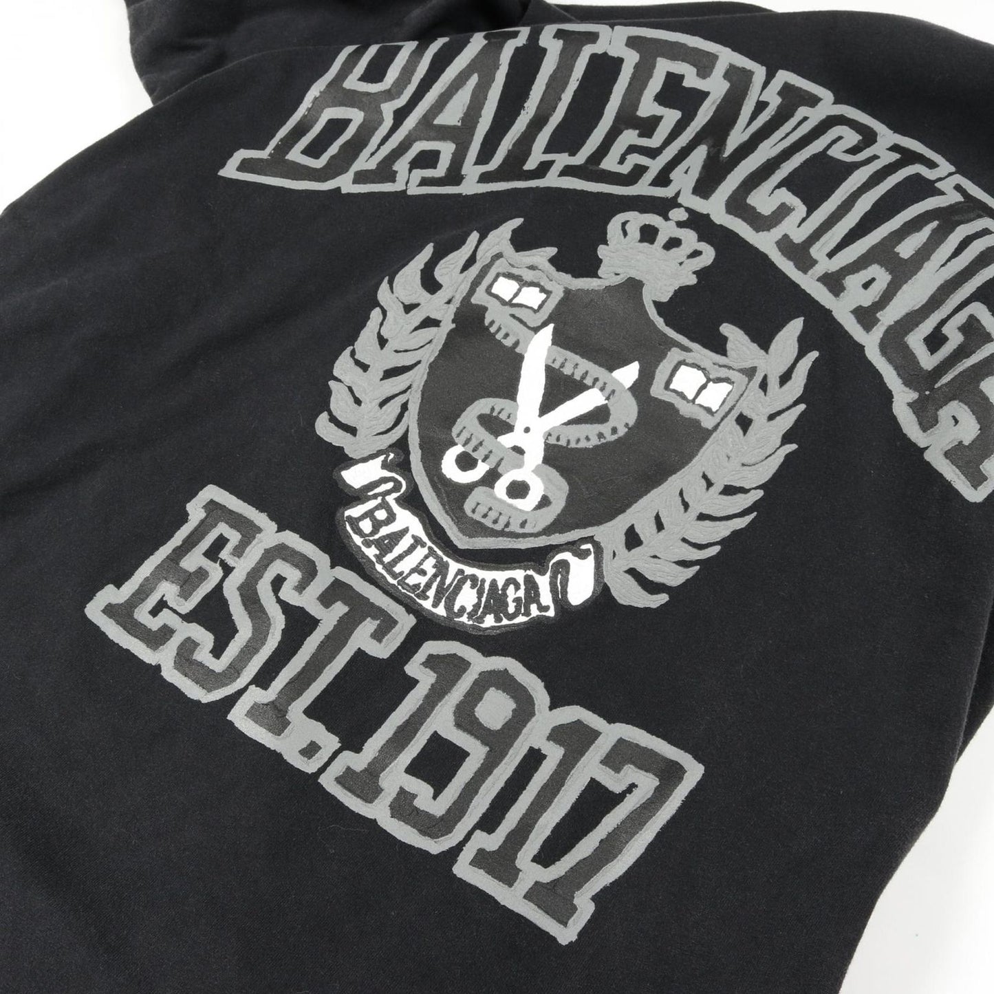 BALENCIAGA College Logo Cotton Tee - Black XS