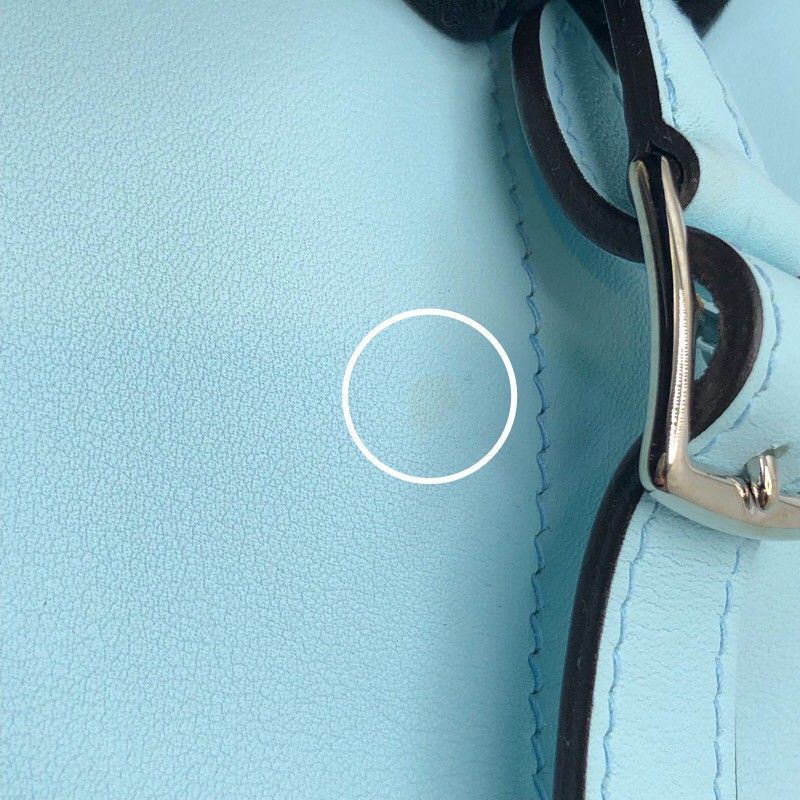 HERMES Arzan Mini Shoulder Bag in Blue Zephyr with Silver Hardware