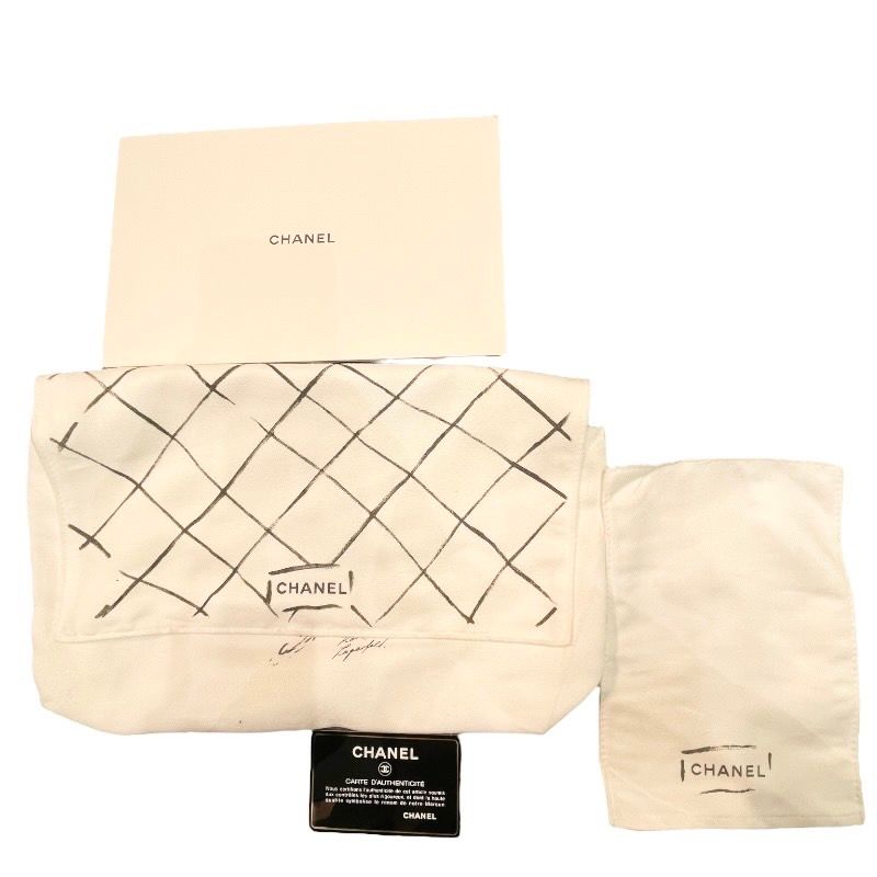 CHANEL Matelassé 23 A01113 White Caviar Skin Shoulder Bag