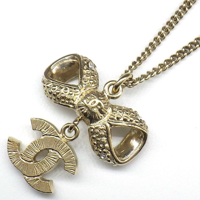 Chanel Coco Mark Necklace 2016 - Ribbon Motif with Strass