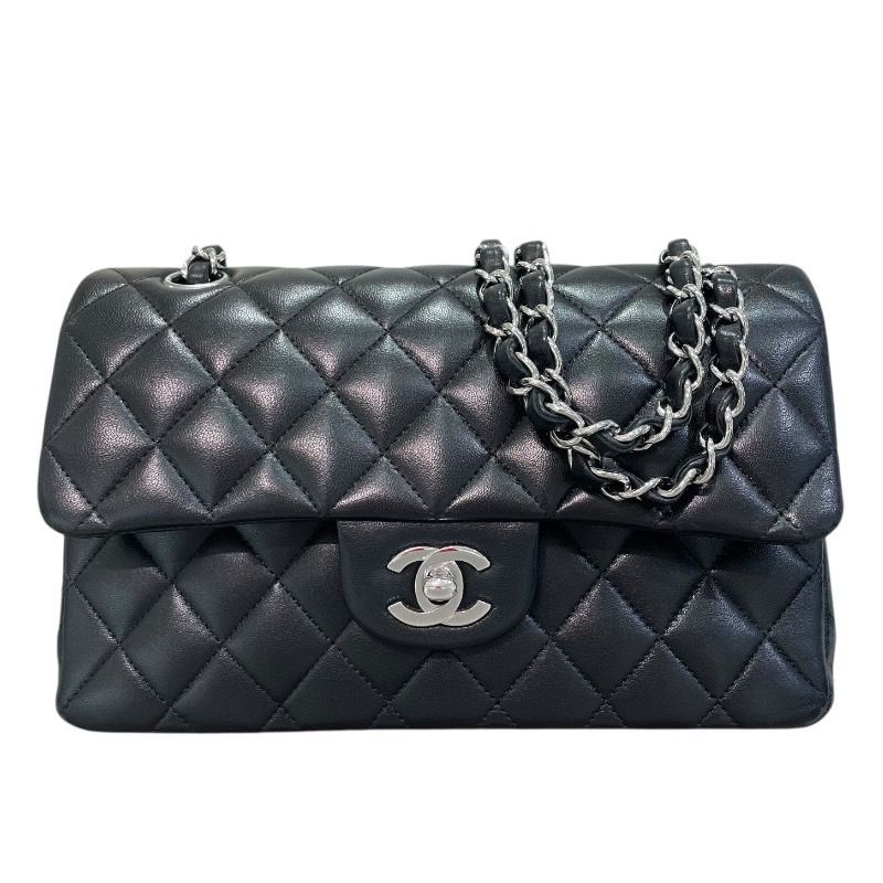 CHANEL Matelassé 23 Black Lambskin Shoulder Bag with Silver Hardware