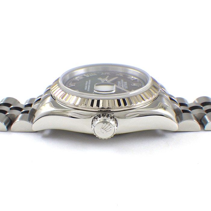 Rolex Lady-Datejust 26 179174 - Black Dial, White Gold & Steel