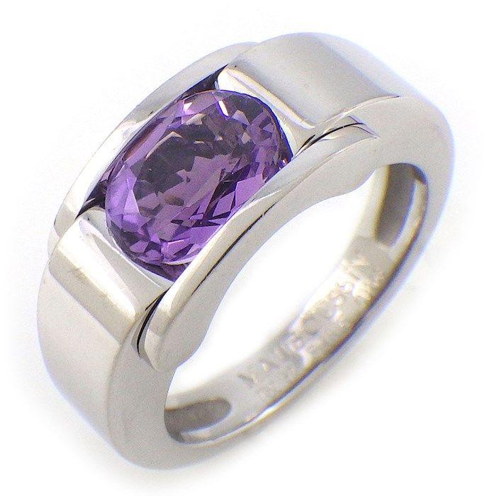 MAUBOUSSIN Oval-Cut Amethyst Ring in K18 White Gold