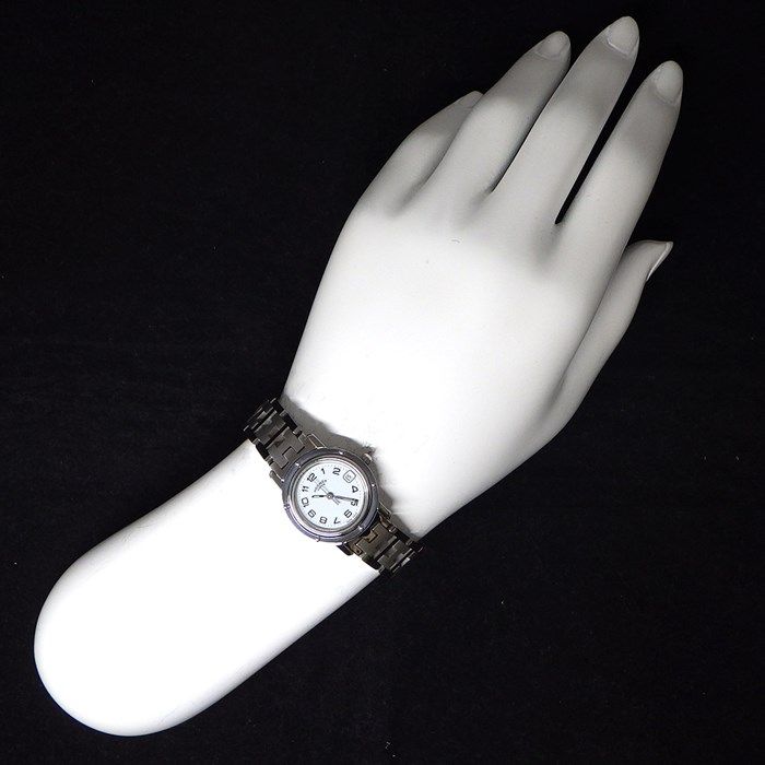 HERMES Clipper CL4.210 Quartz Watch - White Dial, Stainless Steel