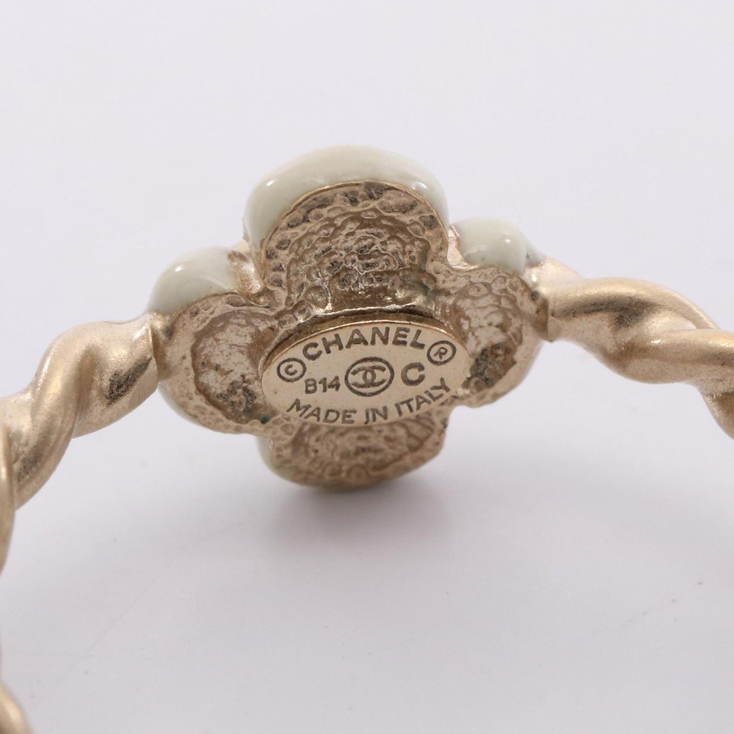 CHANEL Camellia Double Ring - Exquisite Gold-Plated Elegance