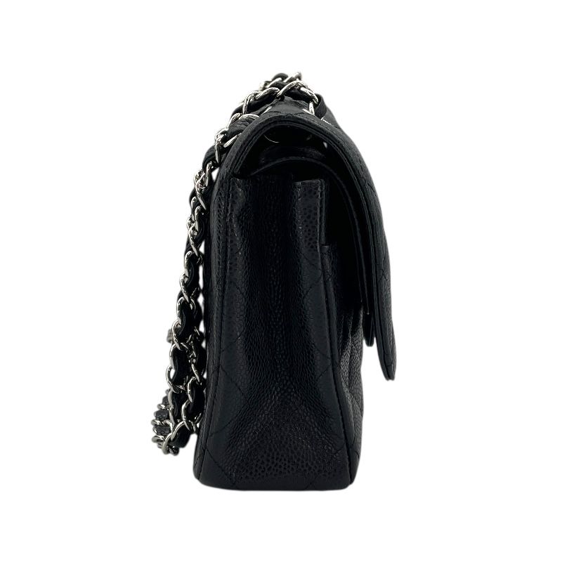 CHANEL Matelassé 25 Black Caviar Leather Shoulder Bag