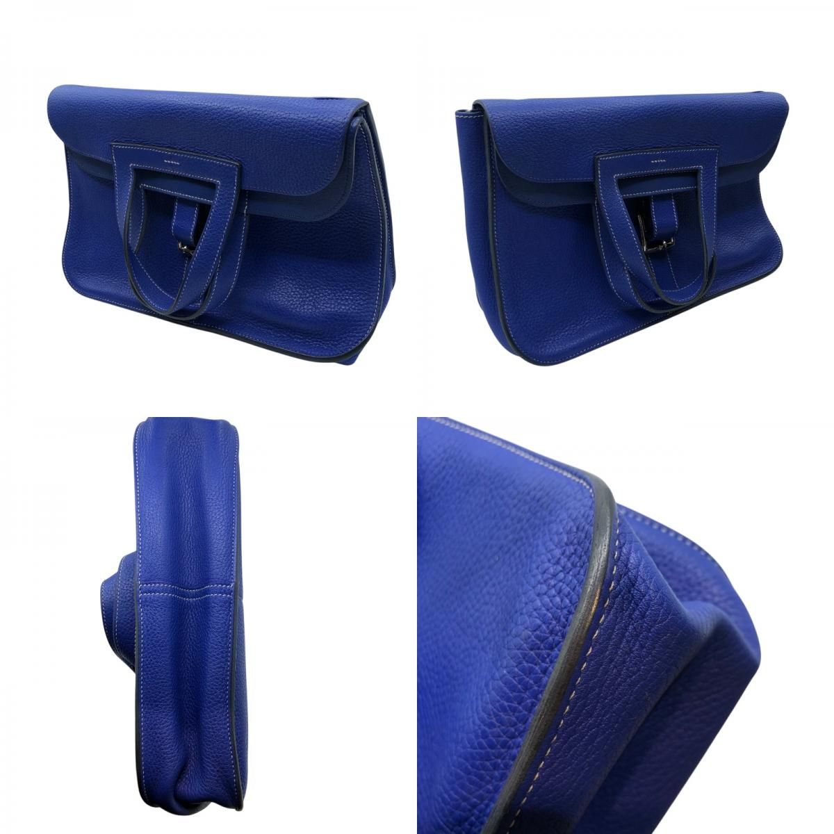 HERMES Arzan 31 Electric Blue Togo Leather Shoulder Bag
