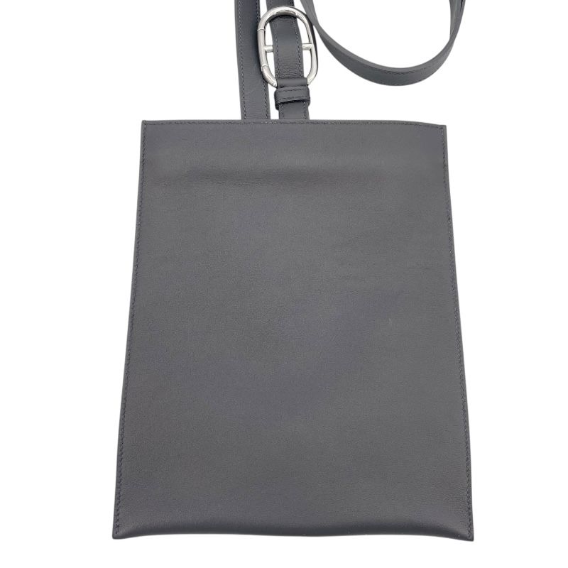 HERMES Portefeuille Pochon Plus U Stamp (2022) Black Swift Body Bag