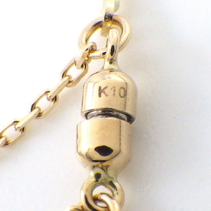 Elegant K10YG Pearl Bracelet with 5 Points of 3.5mm Pearls