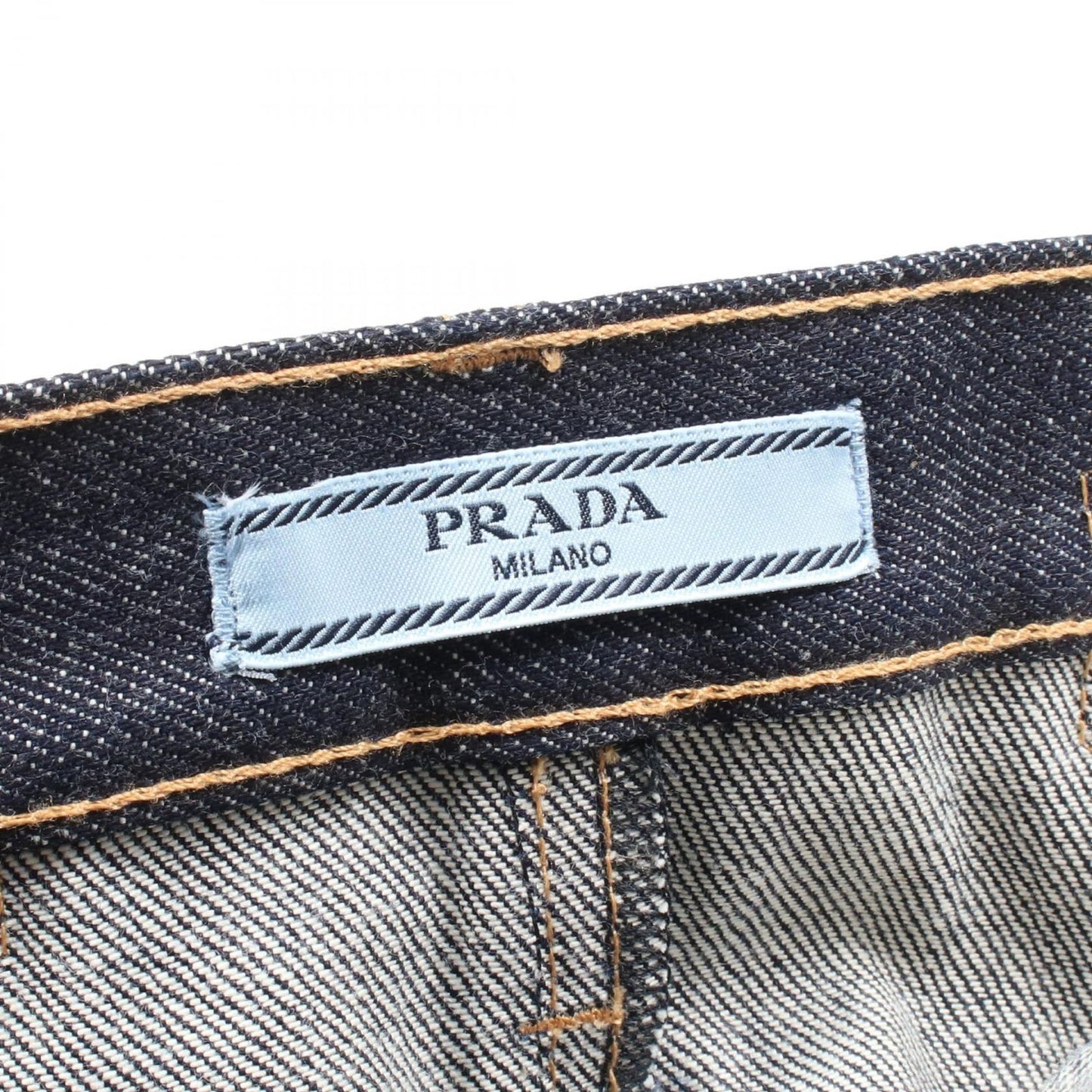 PRADA Indigo Blue Selvedge Denim Mini Skirt - Unworn Elegance