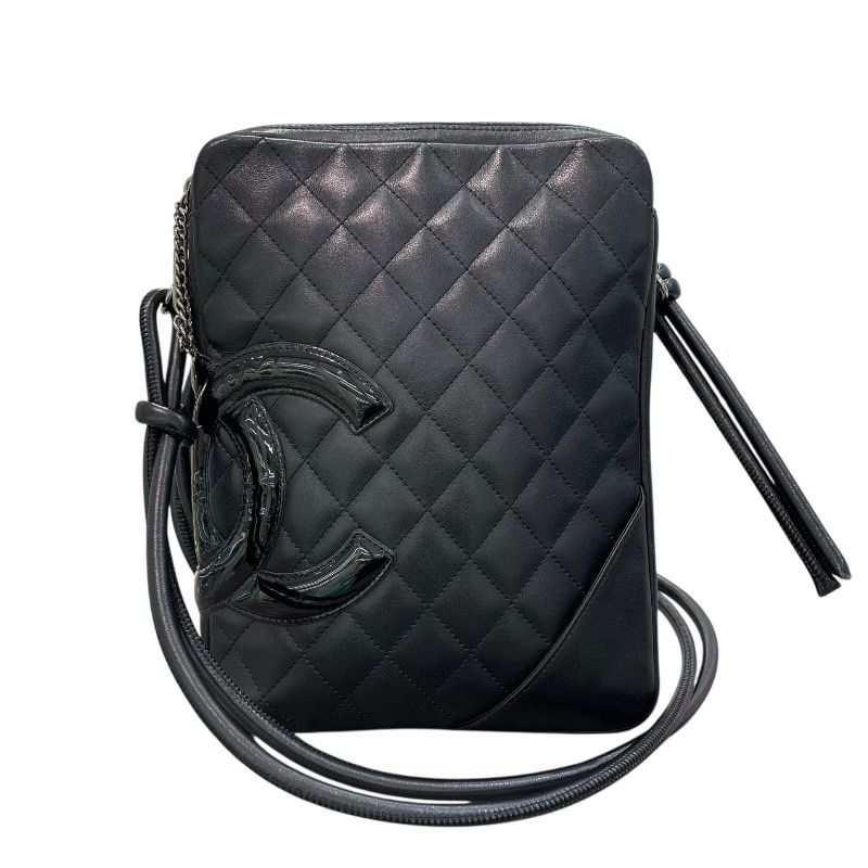 CHANEL Cambon Line Medium Shoulder Bag - Black & Silver Hardware