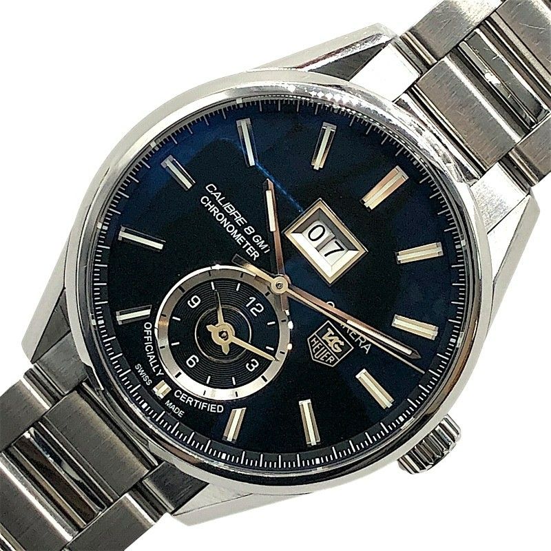 TAG Heuer Carrera Grand Date GMT WAR5010.BA0723 - Black & Silver Luxury Watch