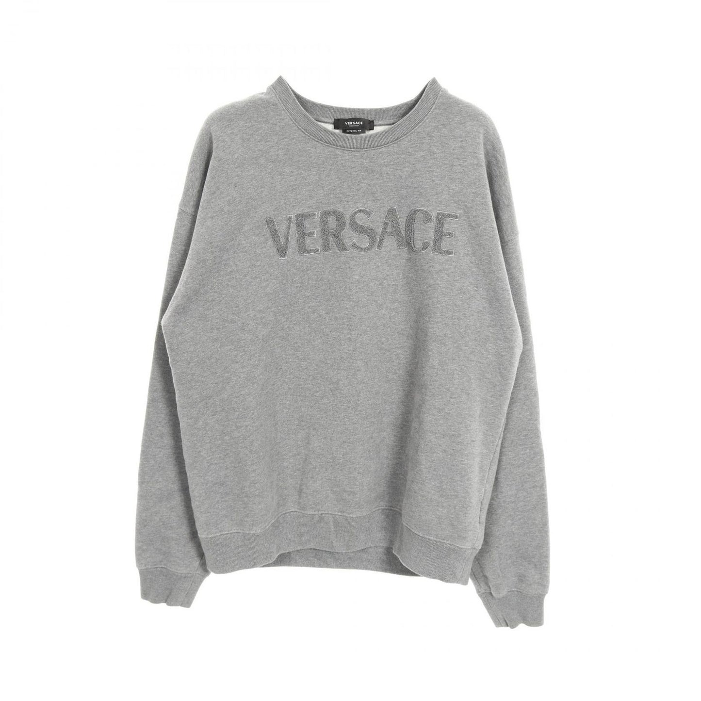 Versace Michel Fit Logo Sweatshirt - Exquisite Gray Cotton
