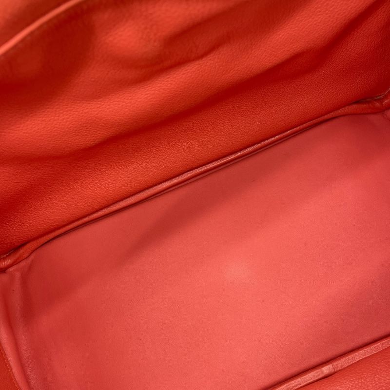 HERMES Lindy 30 Handbag in Flamingo with Silver Hardware