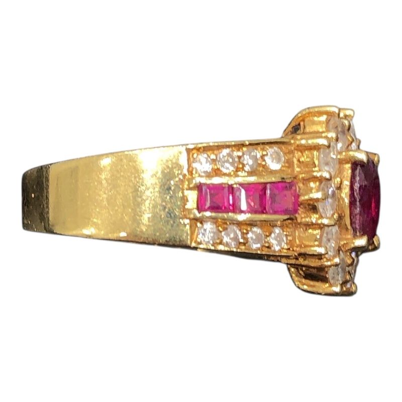Exquisite K18YG Ruby and Diamond Ring - A Timeless Treasure