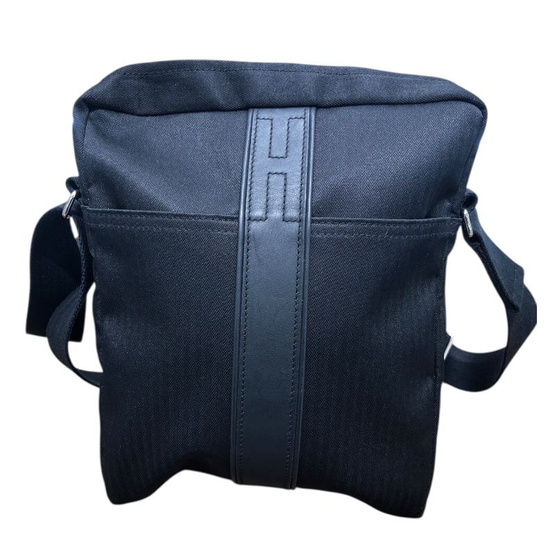 HERMES Acapulco Pochette Bandoulière MM Black Canvas/Leather