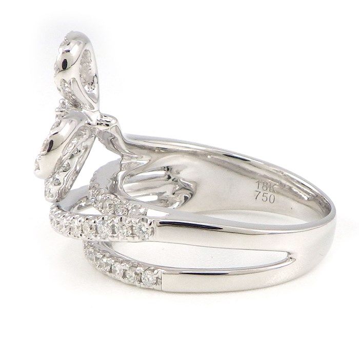 Exquisite Diamond Flower Pave Ring in K18 White Gold - 0.99ct