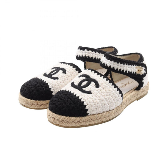 CHANEL Coco Mark Leather Sandals - Timeless Elegance in White & Black