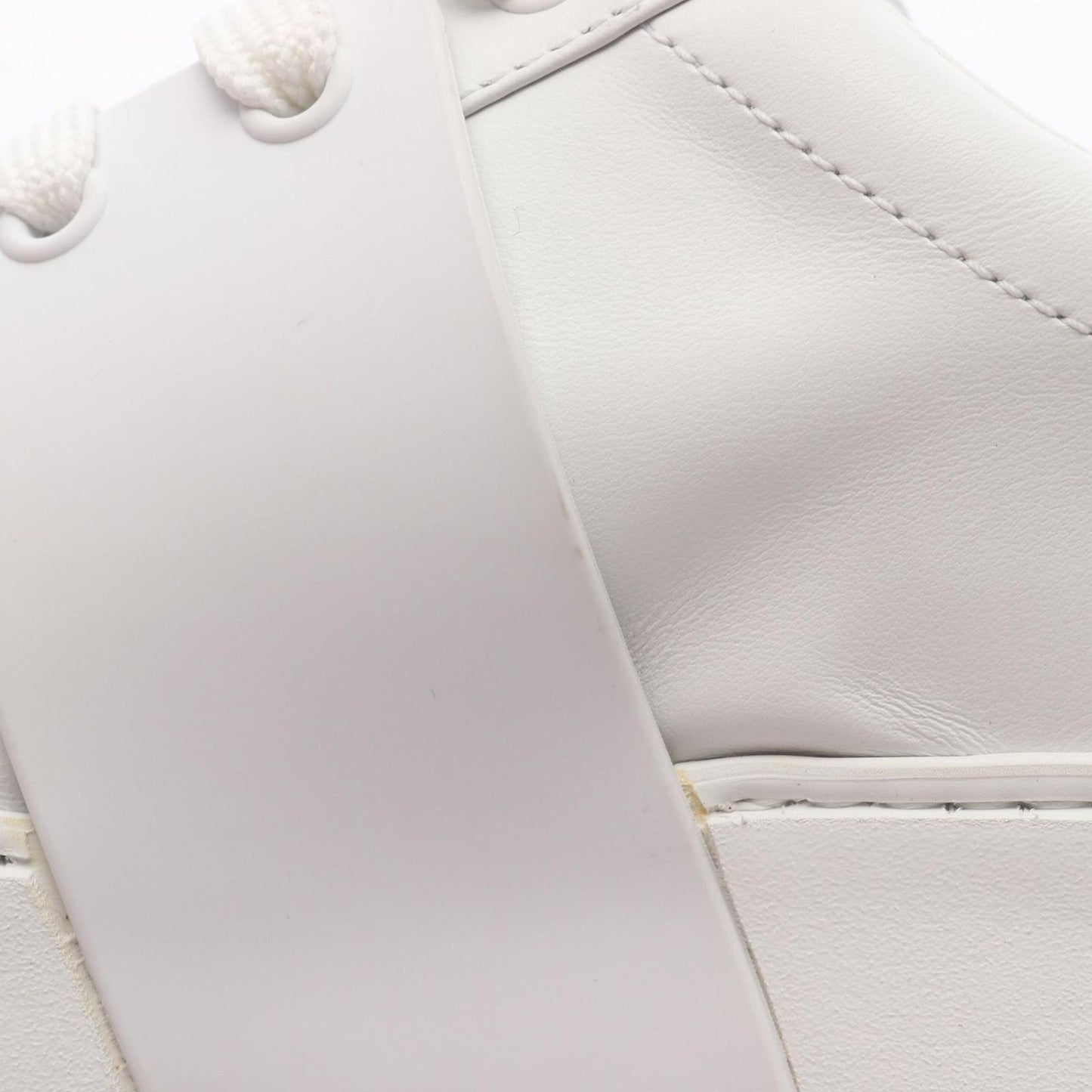 Roger Vivier VIV SKATE Leather Sneakers - Pristine White - Size 34