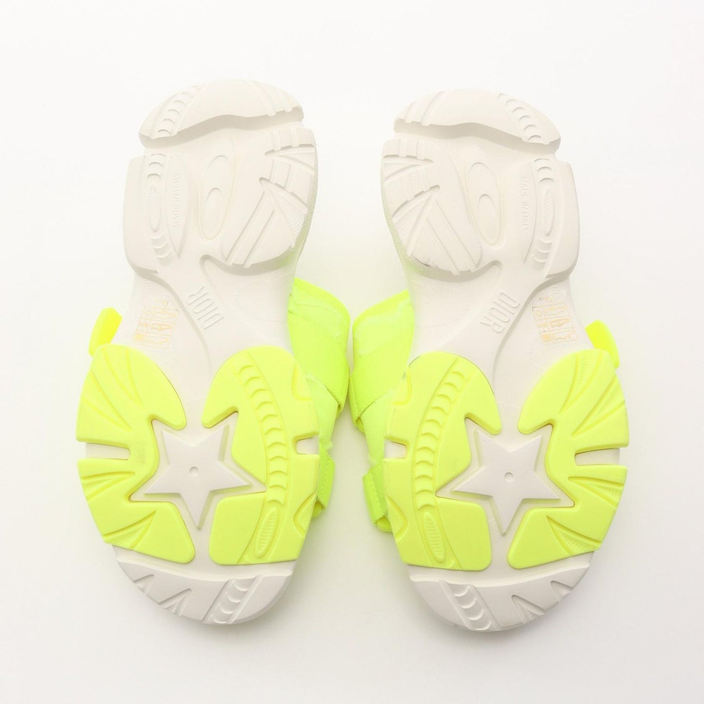 Dior Logo Sandals - Elegant White & Yellow Fabric Design