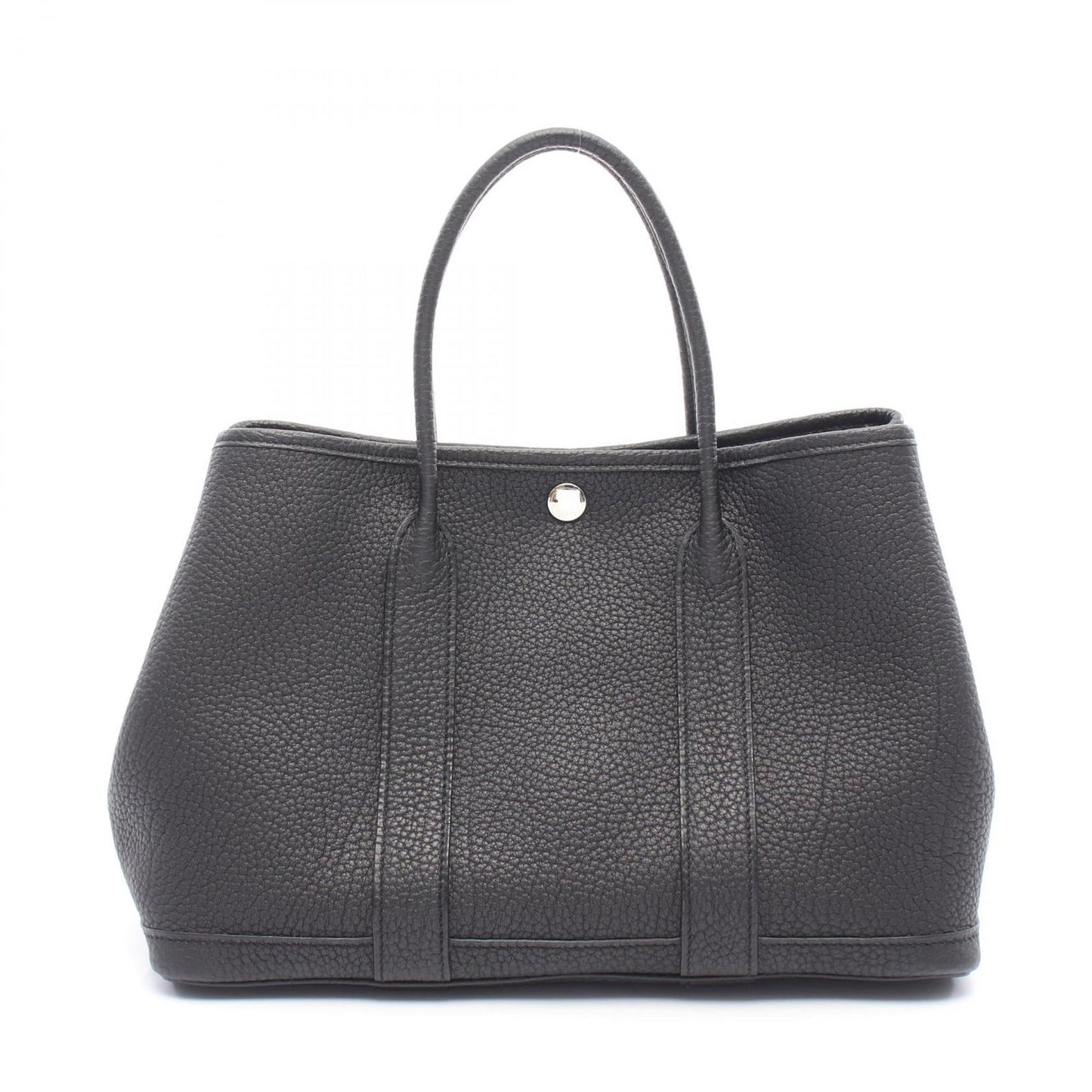 HERMES Garden Party TPM Tote Bag in Black Leather - Timeless Elegance
