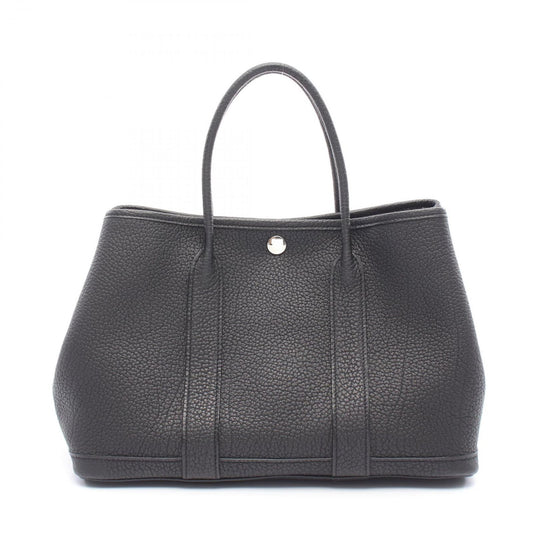 HERMES Garden Party TPM Tote Bag in Black Leather - Timeless Elegance