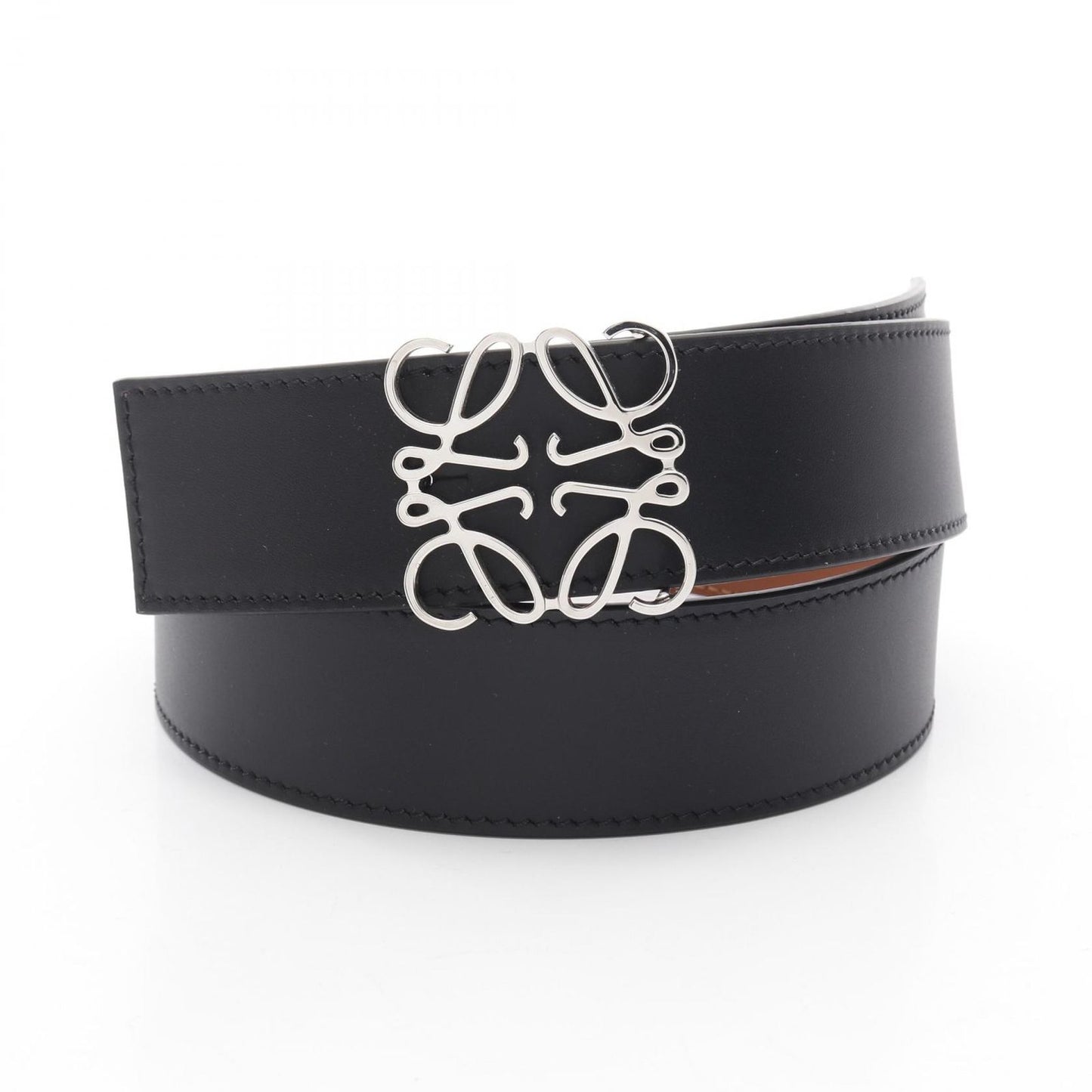 LOEWE Anagram Reversible Leather Belt - Black & Brown
