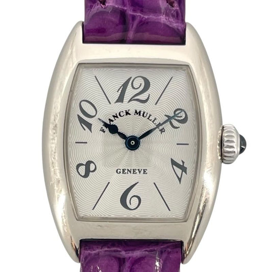 FRANCK MULLER Tonneu Carbesque Petite 2500MC Silver K18WG Ladies Watch