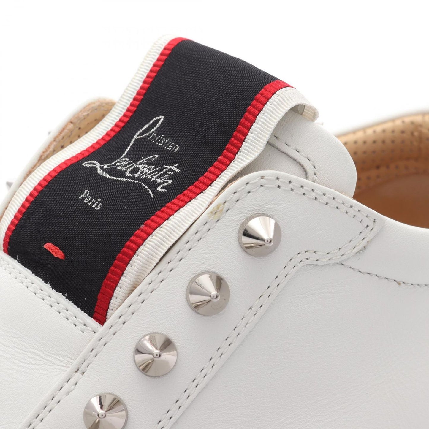 Christian Louboutin White Leather Slip-On Sneakers for Women