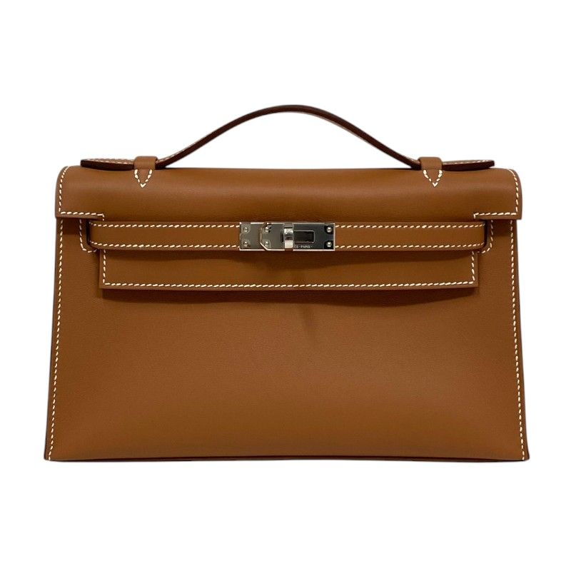 HERMES Kelly Pochette W Stamp (2024) - Gold with Silver Hardware