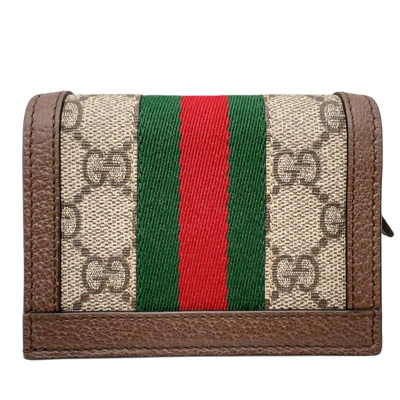 GUCCI Ophidia GG Mini Wallet - Brown with Gold Hardware