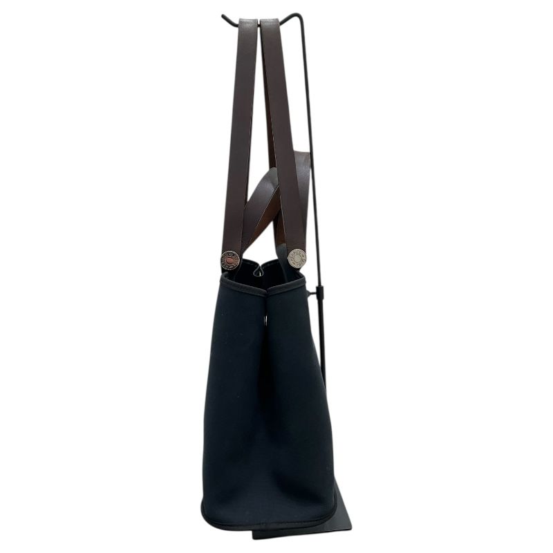 HERMES Cabas Élan Navy Canvas & Leather Unisex Handbag