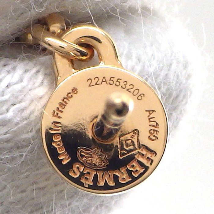 HERMES Kelly Cadenas Drop Earrings in K18 Pink Gold