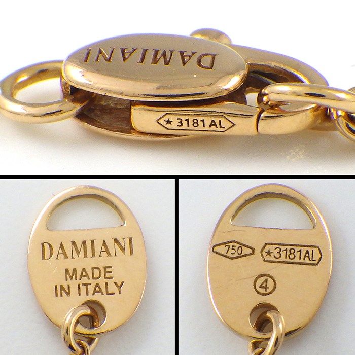 Damiani Belle Époque XXS Cross Necklace in K18 Pink Gold with Diamonds