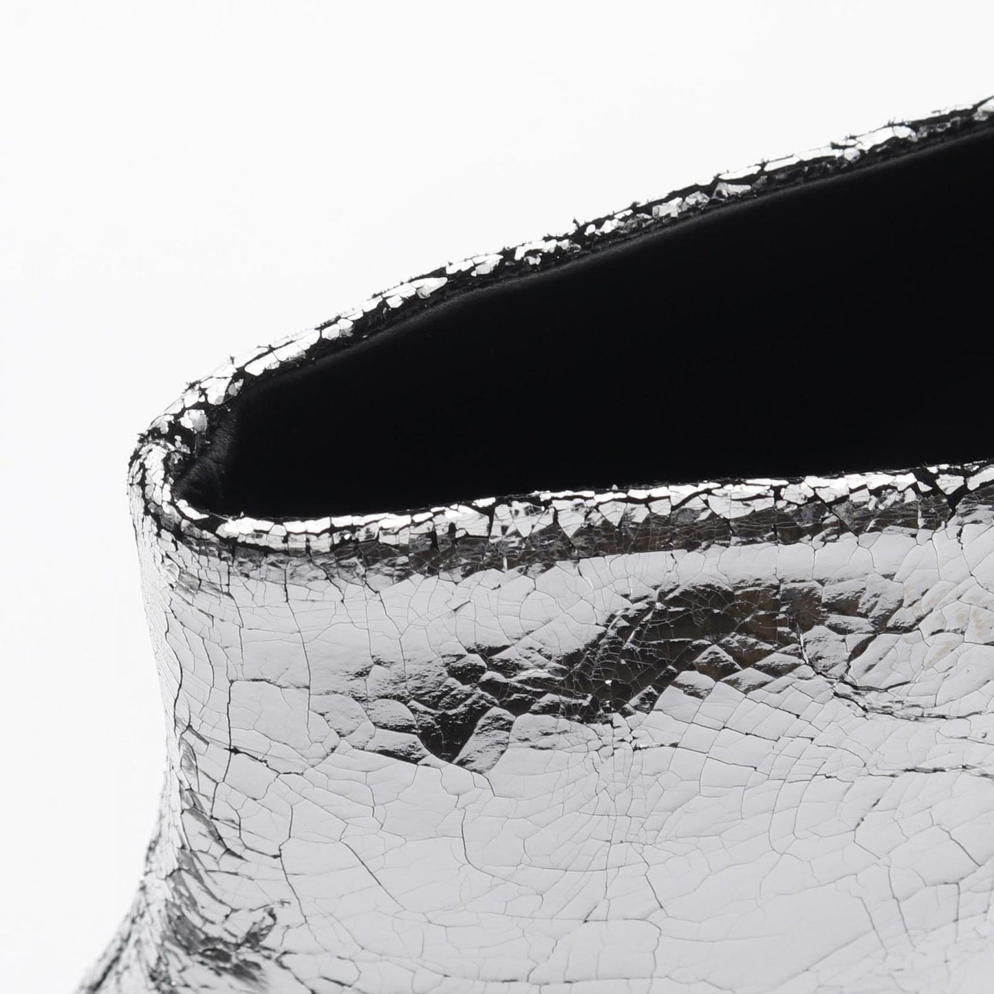 Maison Margiela Tabi Leather Short Boots - Silver, Size 39