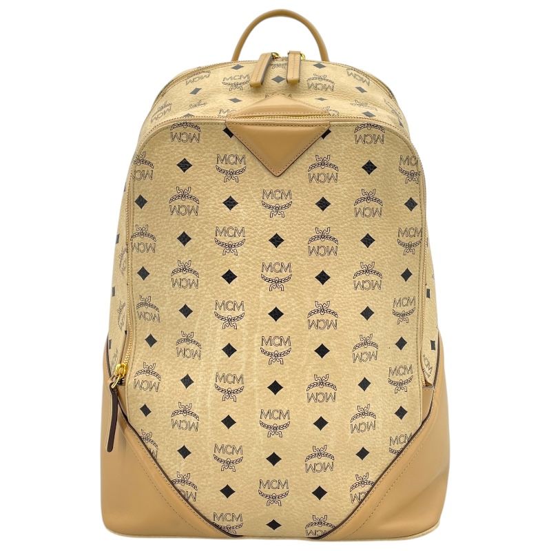 MCM Visetos Beige Backpack - Luxury Men's Daypack