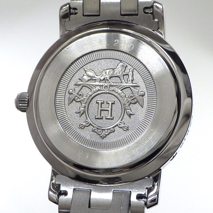 HERMES Clipper CL4.210 Blue Shell Dial Stainless Steel Watch
