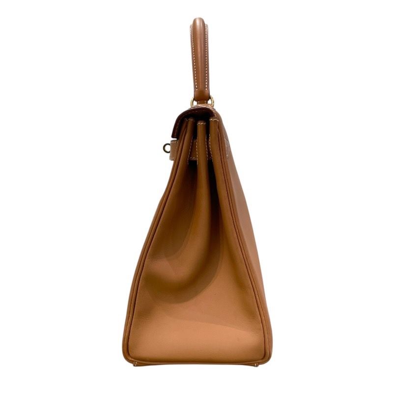 HERMES Kelly 28 Natural Leather Shoulder Bag with Gold Hardware