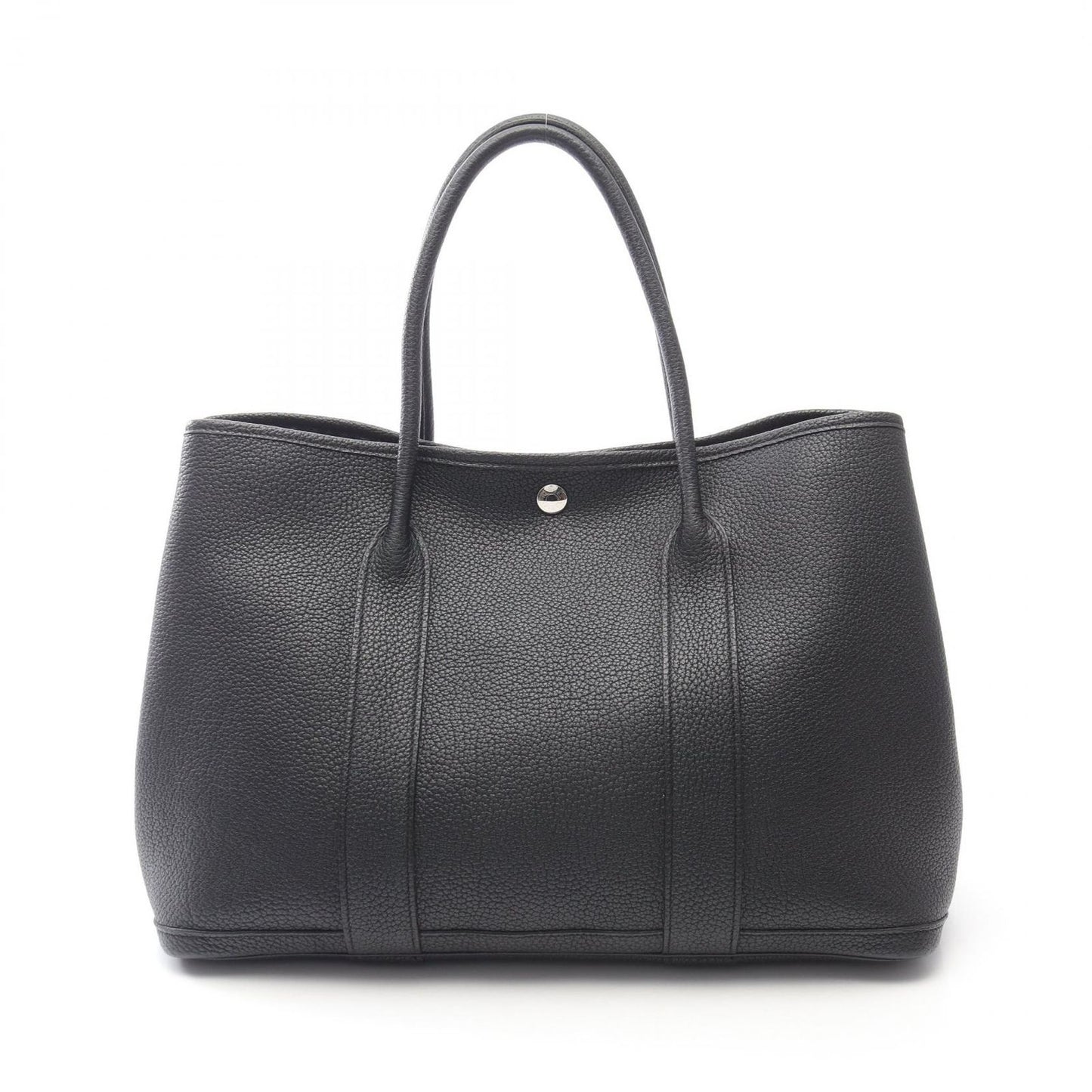 HERMES Garden Party PM Tote Bag in Black Leather - Timeless Elegance