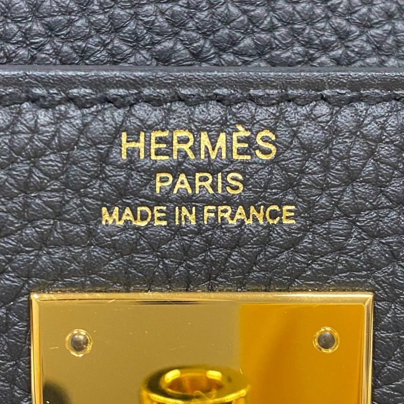 HERMES Kelly 28 Black Togo Handbag with Gold Hardware