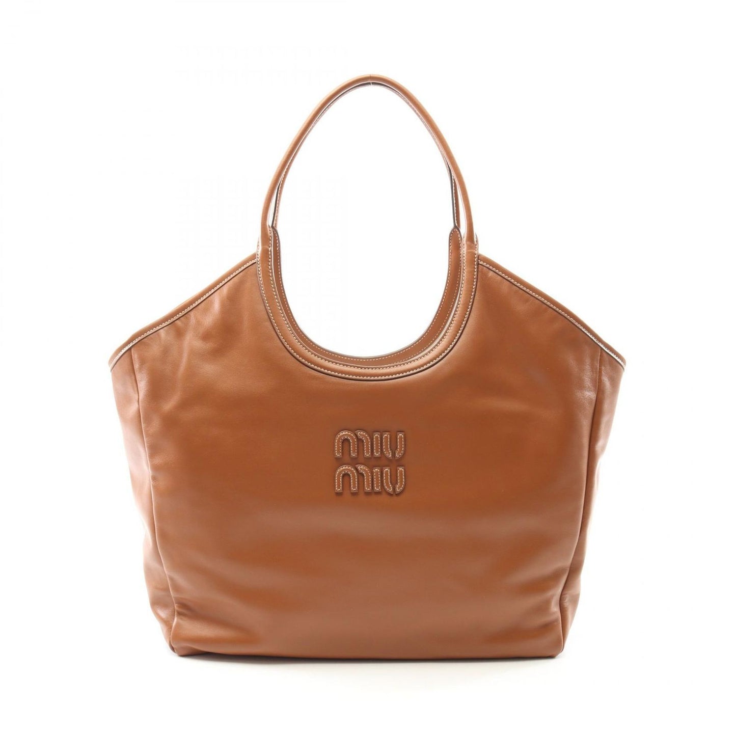 Miu Miu Ivy Large Tote Bag in Cognac Leather - Exquisite Craftsmanship