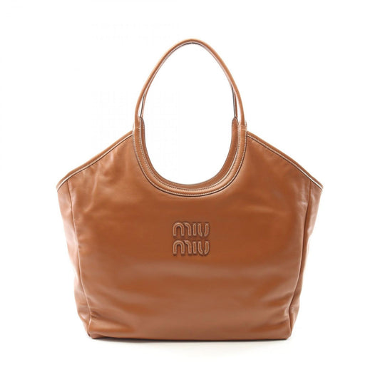 Miu Miu Ivy Large Tote Bag in Cognac Leather - Exquisite Craftsmanship