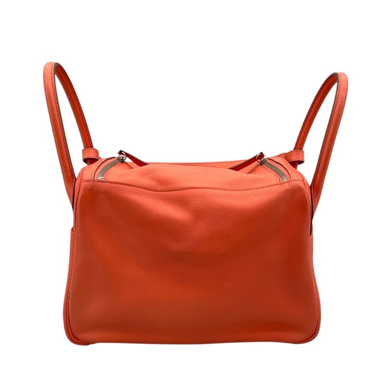 HERMES Lindy 30 Handbag in Flamingo with Silver Hardware