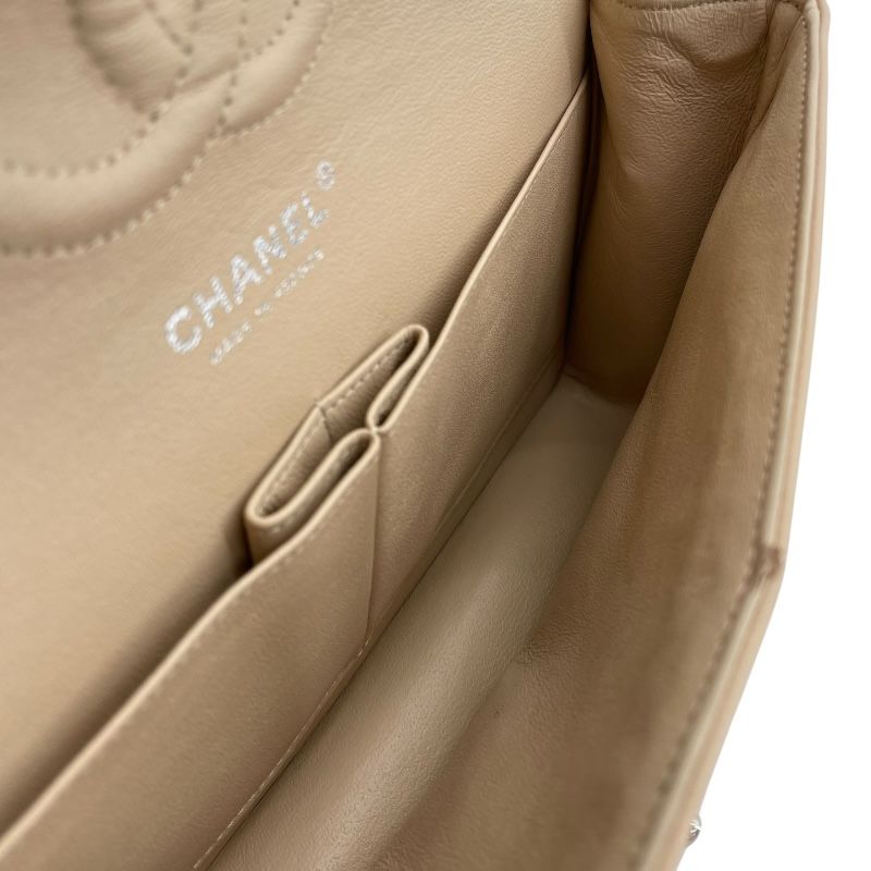 CHANEL Matelassé 25 Beige Caviar Leather Shoulder Bag