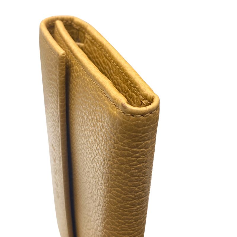 GUCCI Camel Leather Tri-Fold Wallet - Unisex Elegance