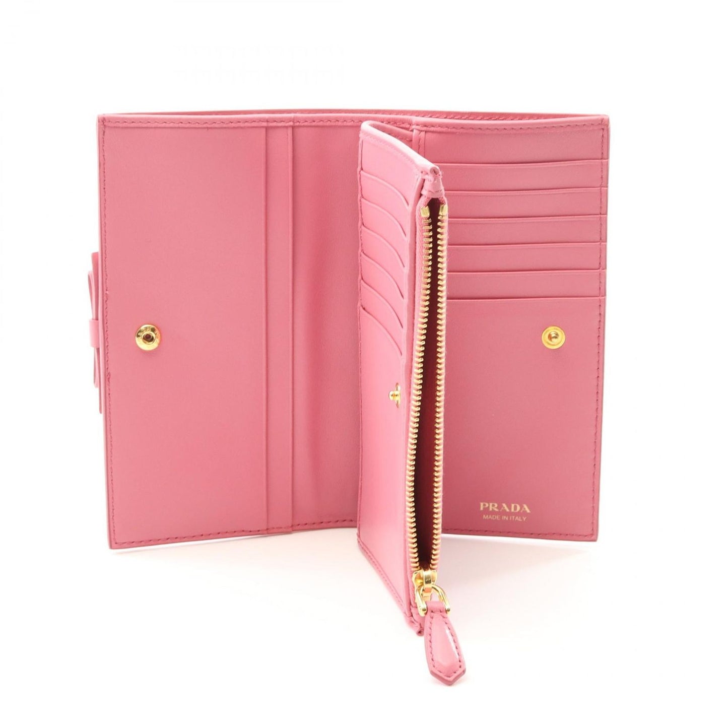 PRADA Vitello Move FIOCO Pink Leather Wallet - Exquisite Craftsmanship