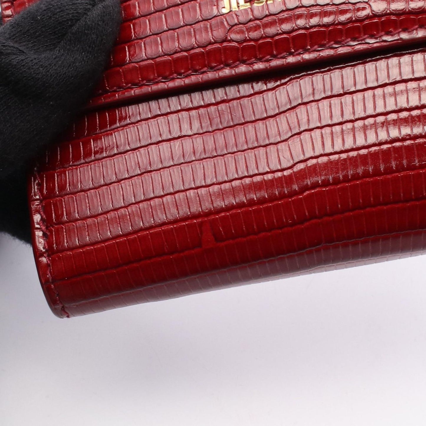 JIL SANDER Baby Wallet in Deep Cherry Leather - Exquisite Compact Design