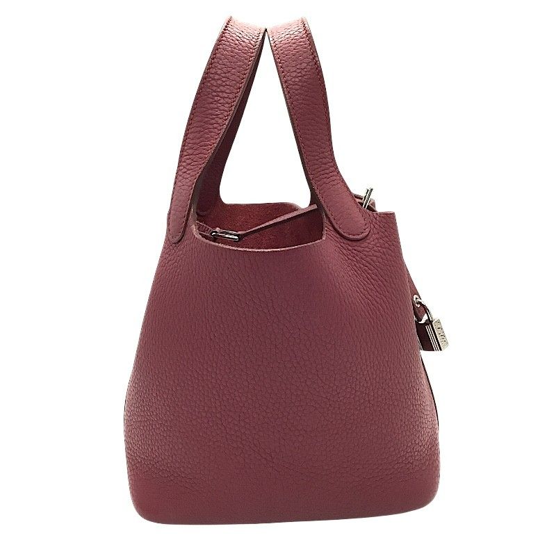 HERMES Picotin Lock PM Ruby Togo Handbag - Timeless Elegance